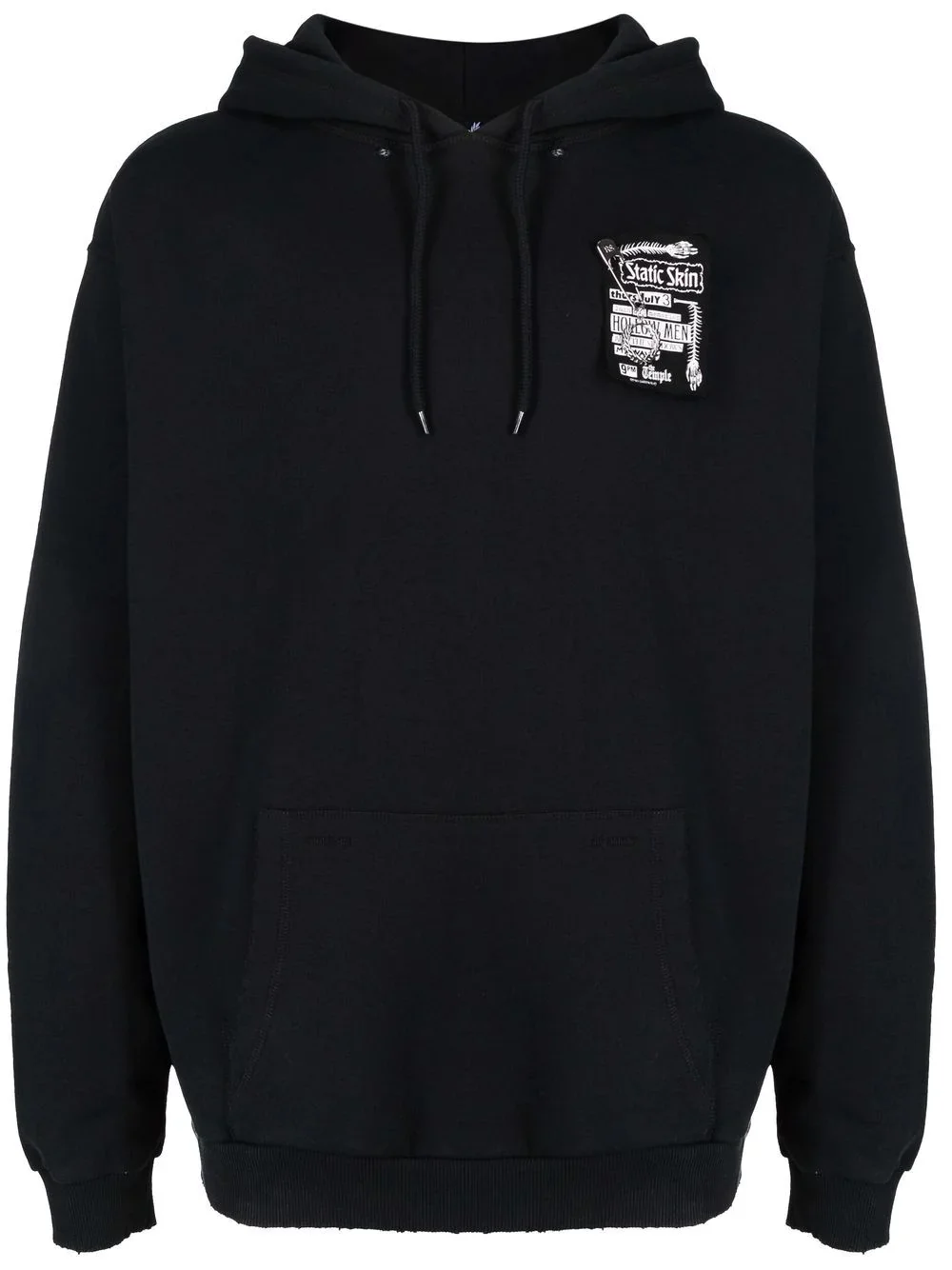 patch-detail long-sleeved hoodie - 1