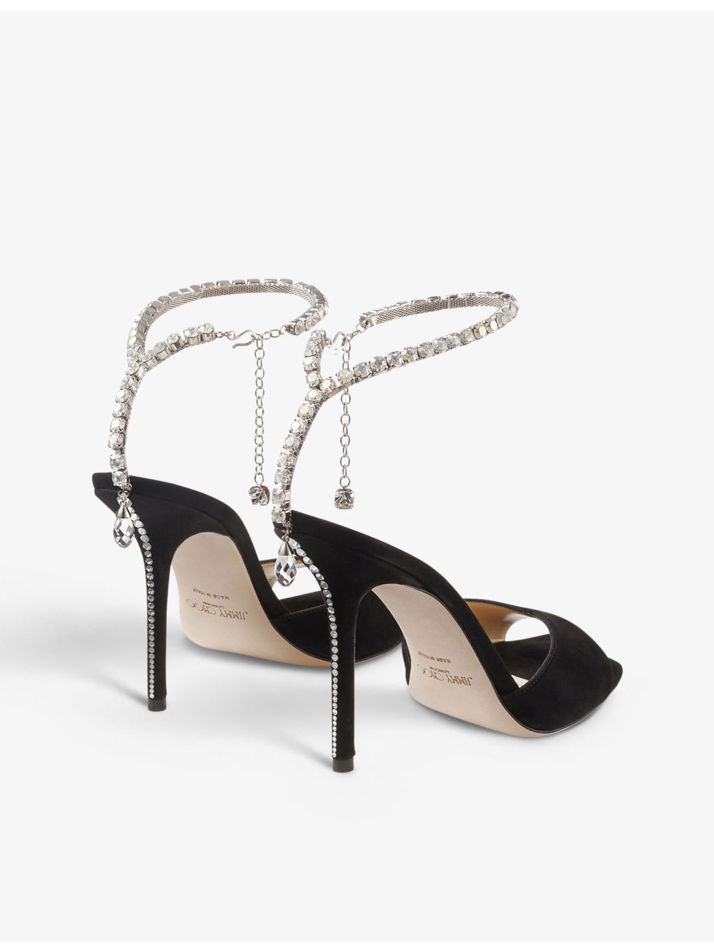 Saeda crystal-embellished suede courts - 4