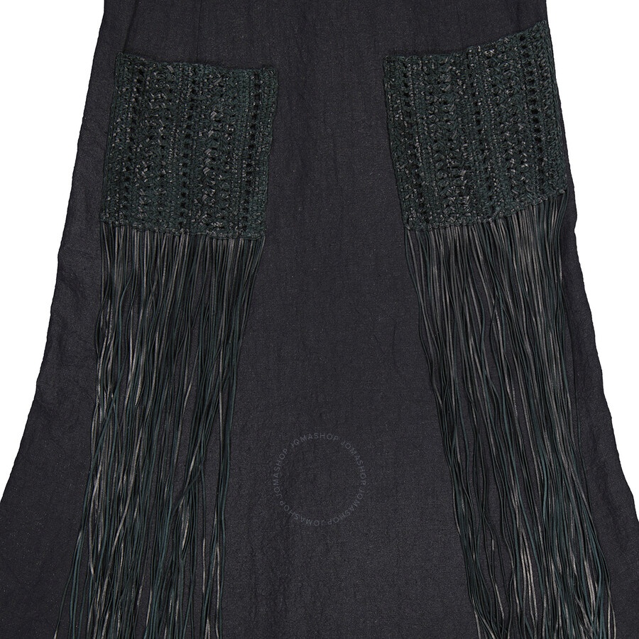 Chloe Ladies Black Crochet-Trim Long Dress, Brand Size 38 (US Size 6) - 8