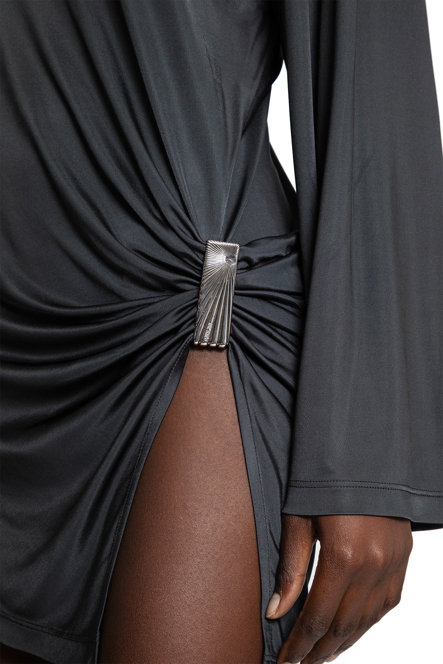Gathered-Viscose-Jersey-Mini-Dress - 4
