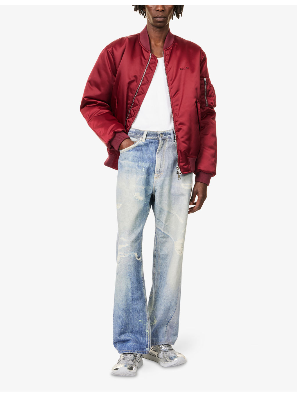 Embossed-Logo Padded Bomber Jacket - 2