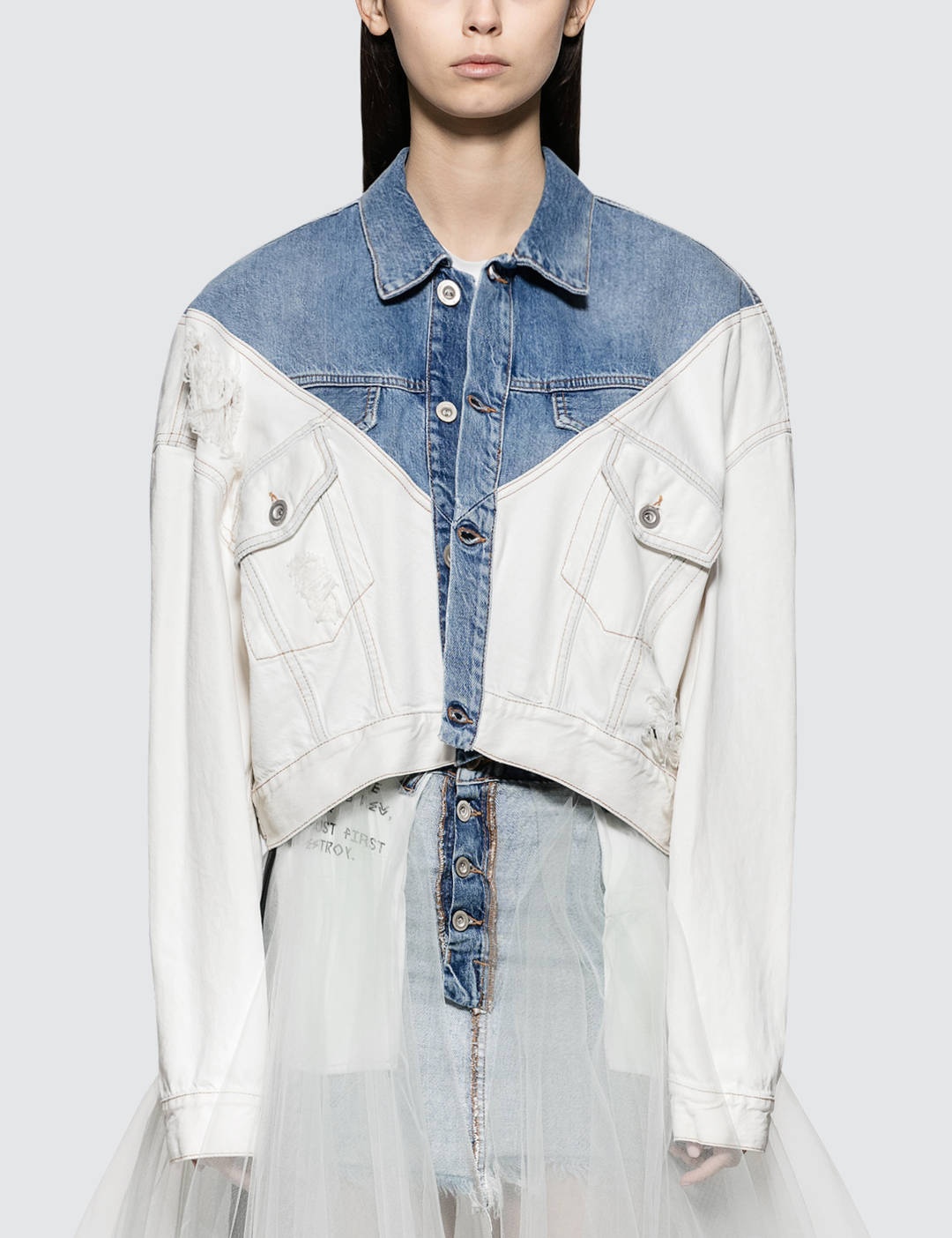 Stonewash Hybrid Chop Denim Jacket - 1