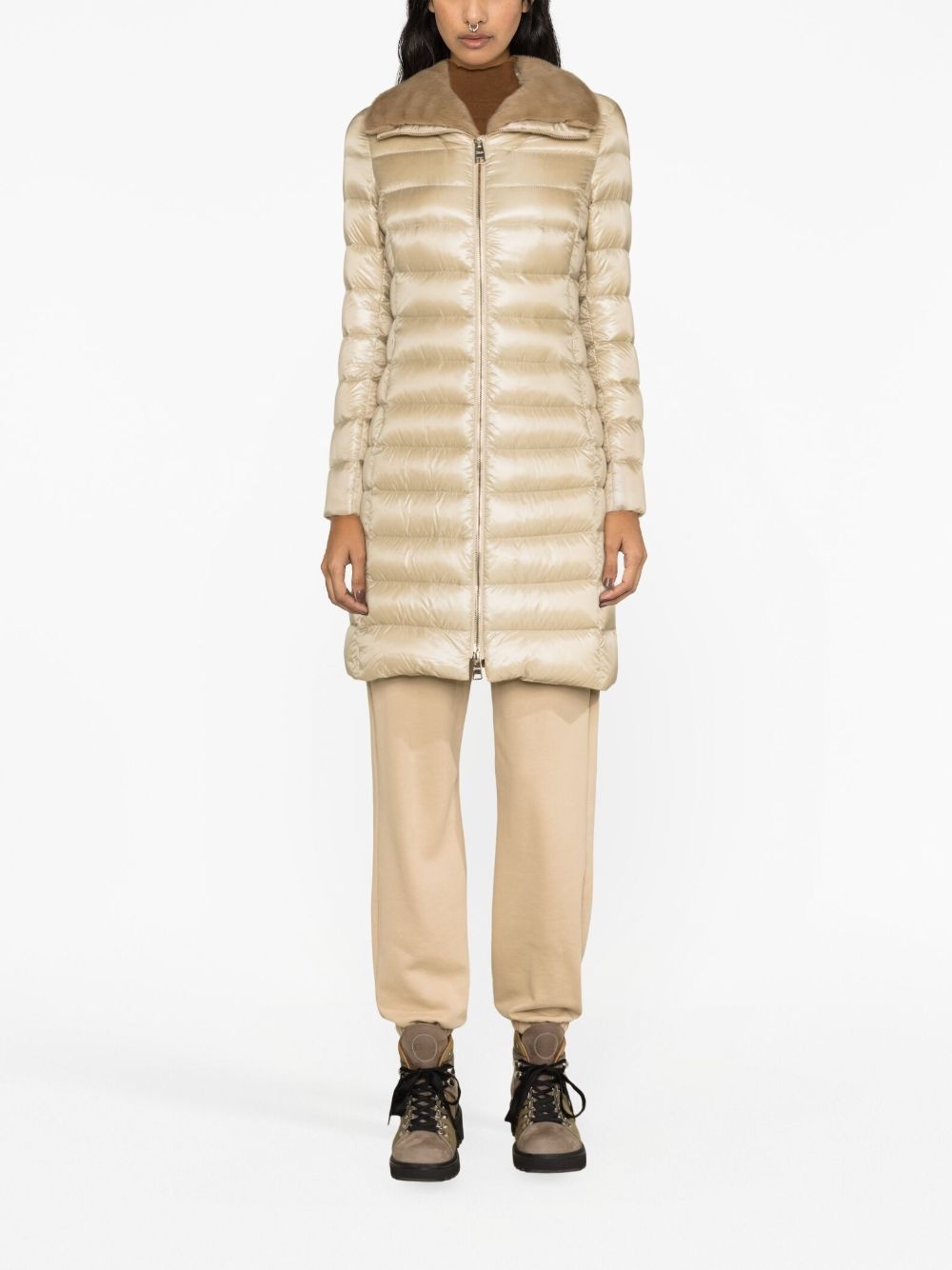 zip-up padded coat - 2