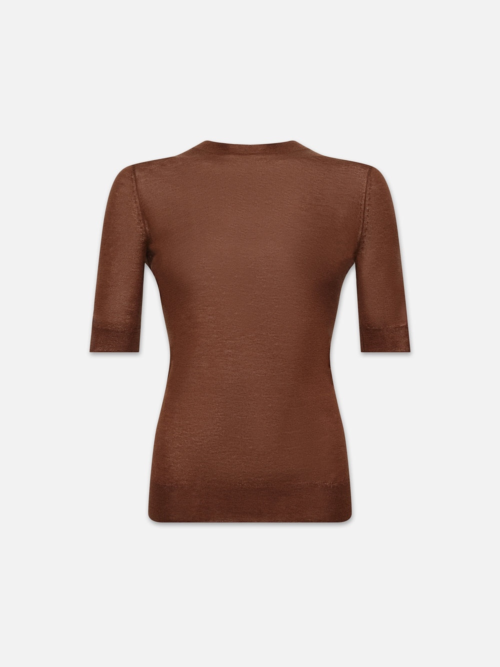 Slim Elbow Sleeve Crew in Camel - 1
