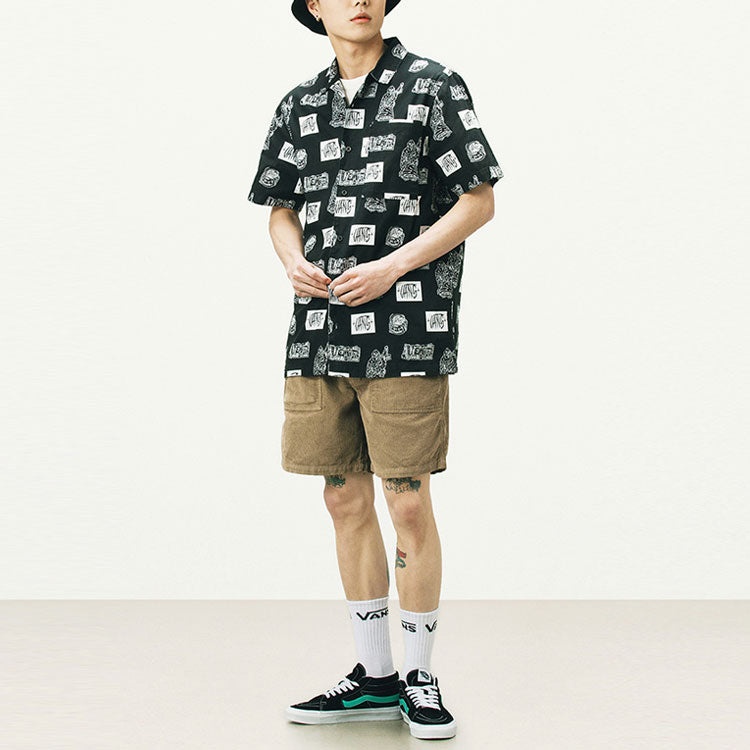 Vans x DUYANAIZI Series Printing Pattern Casual Sports Short Sleeve Black Shirt VN0A5F44ZHA - 6