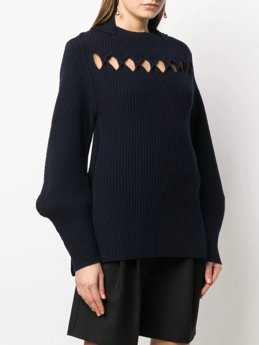 cut-out bishop sleeves jumper - 3