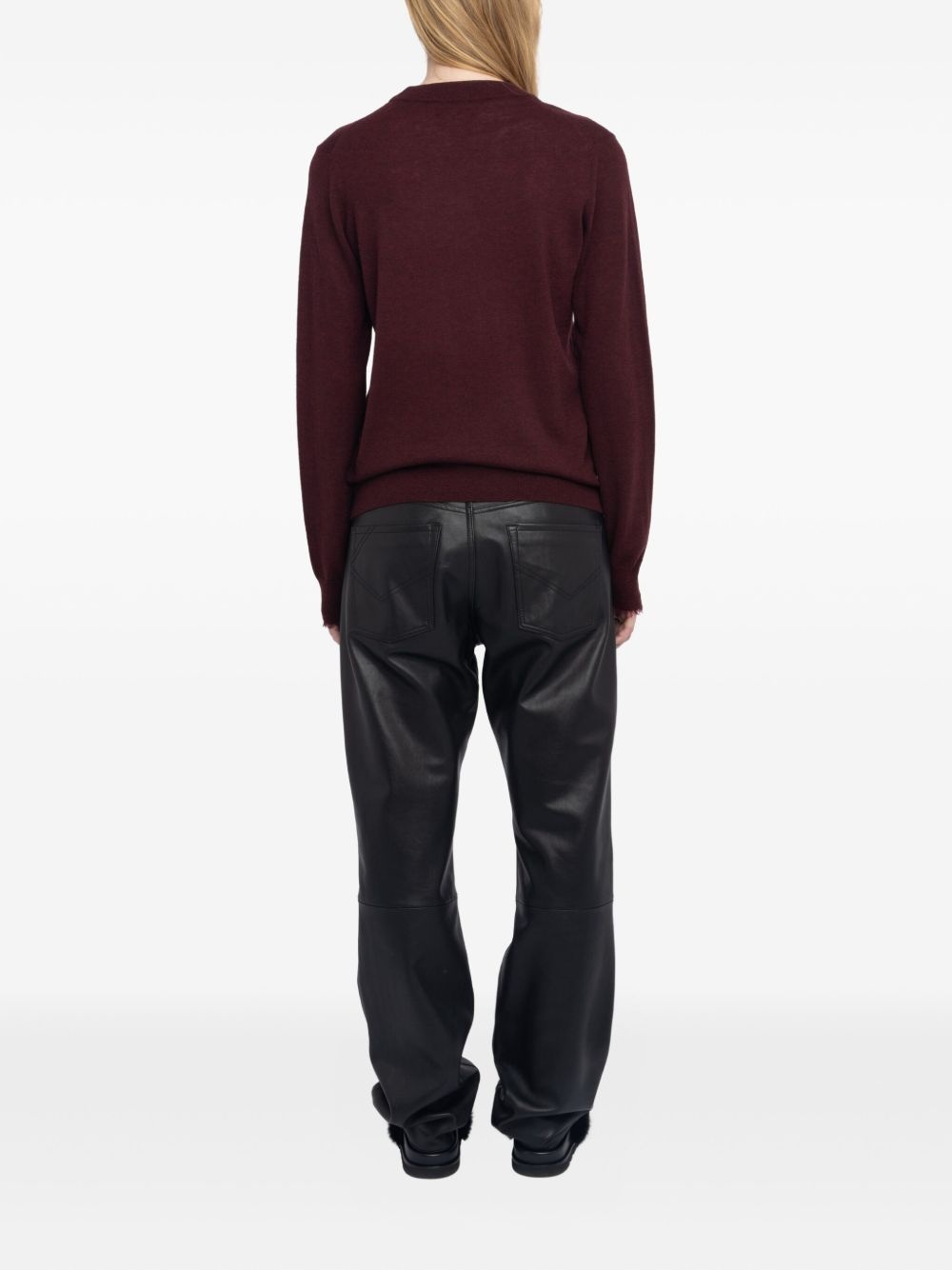 Ivy frayed-cuffs crew-neck sweater - 3