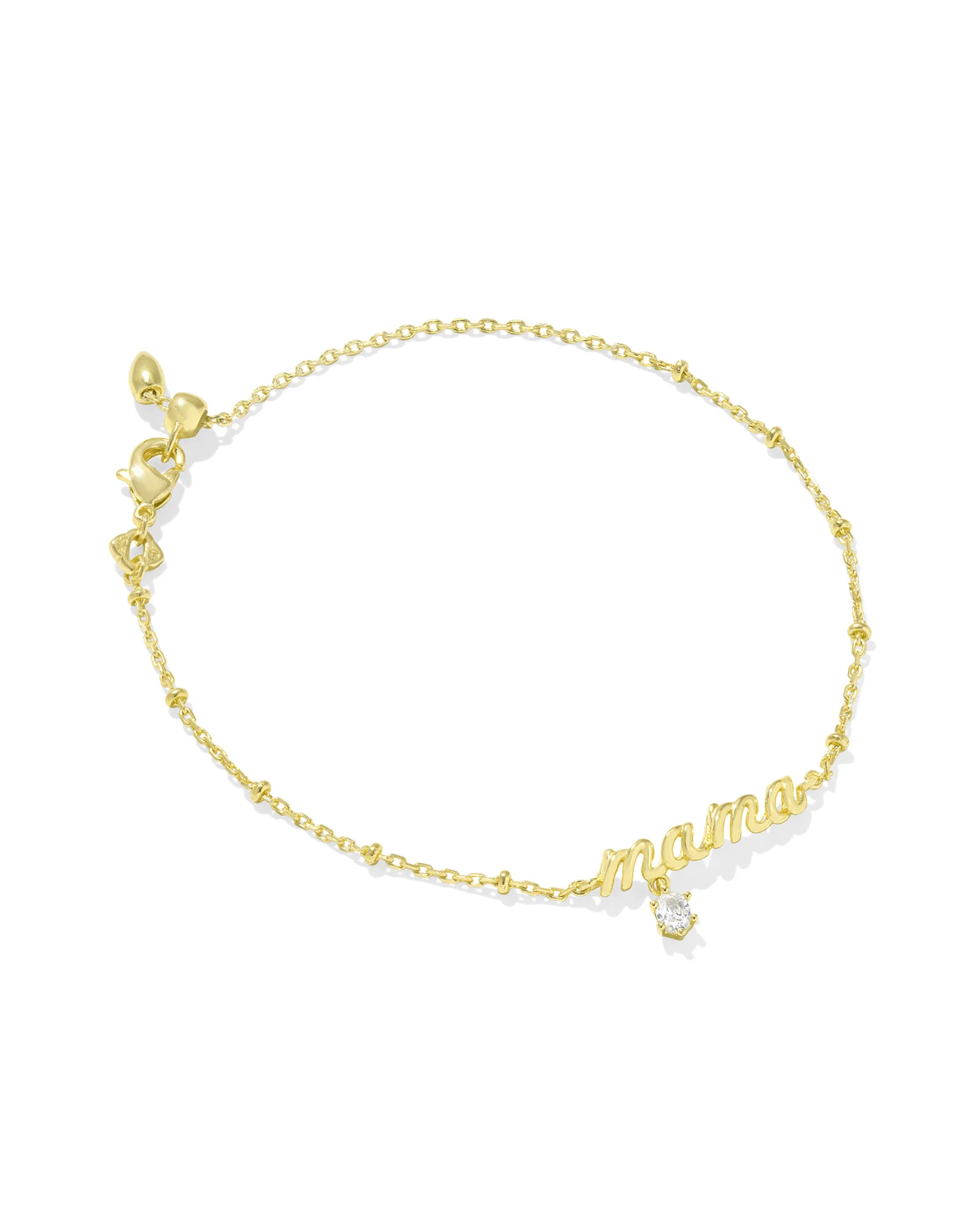 Mama Gold Crystal Delicate Chain Bracelet - 1
