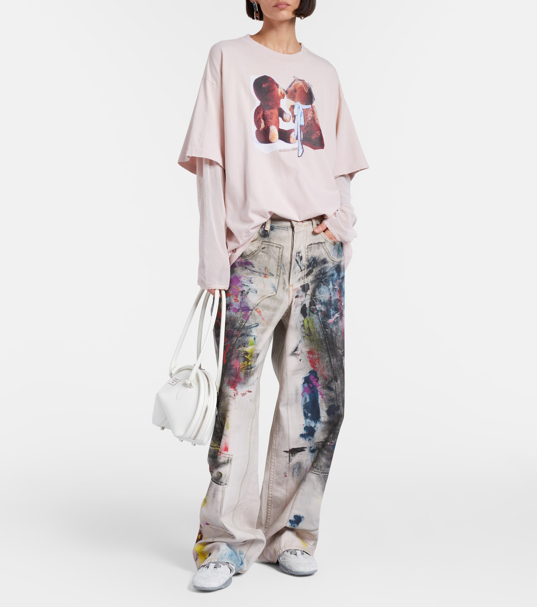 1981 trompe l'oeil wide-leg jeans - 2