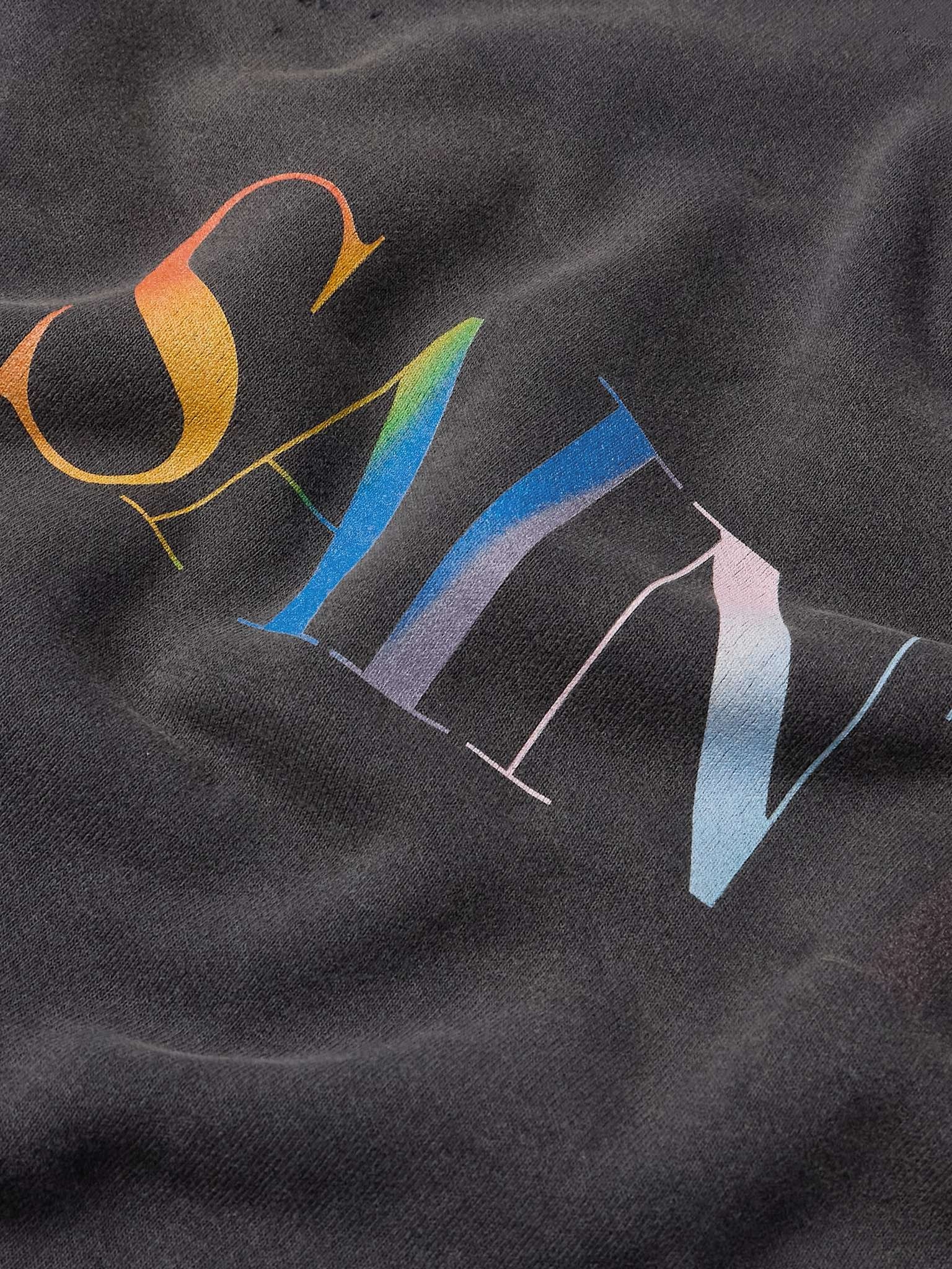 Logo-Print Distressed Cotton-Jersey Sweatshirt - 4