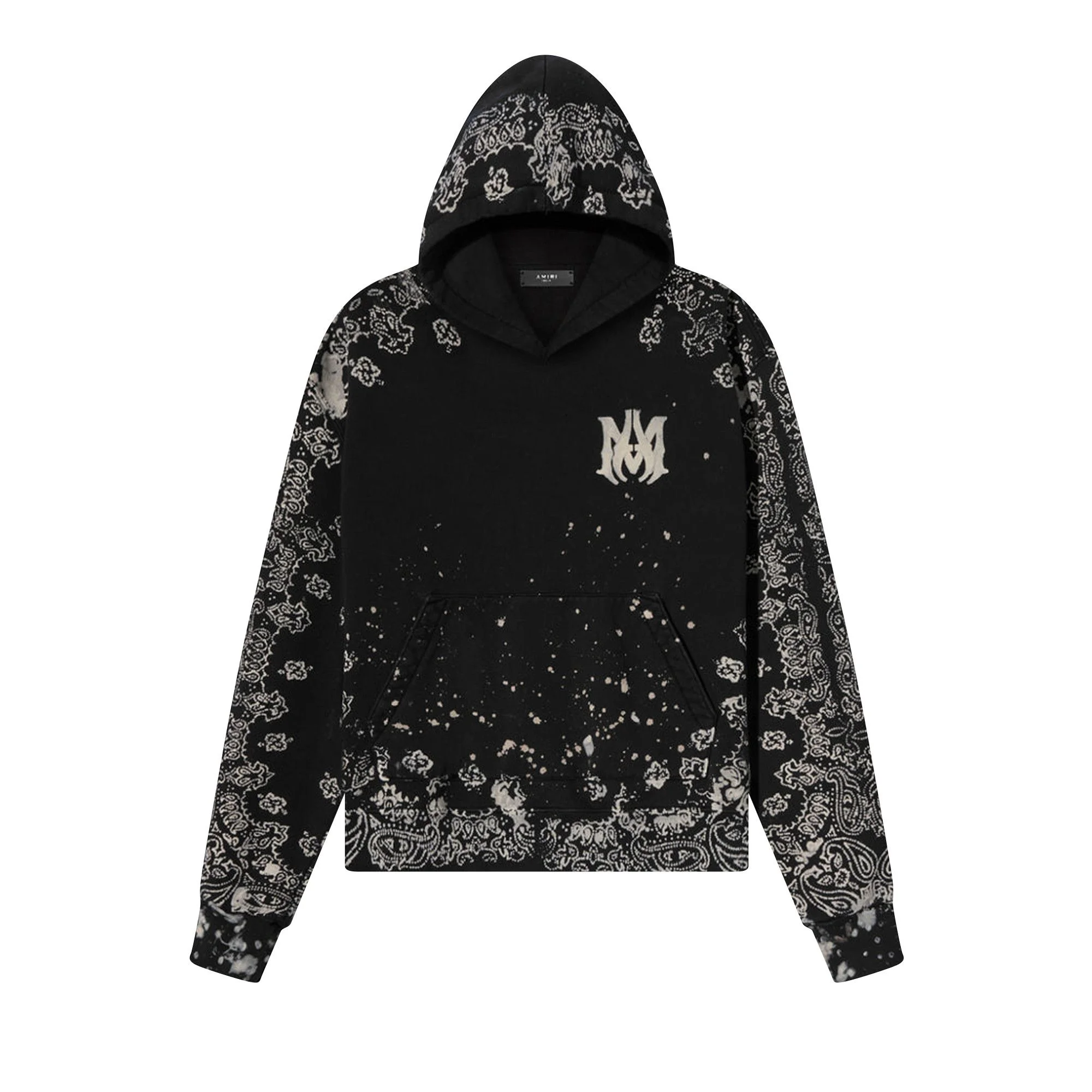 Amiri Bandana Bleach All Over Hoodie 'Black' - 1