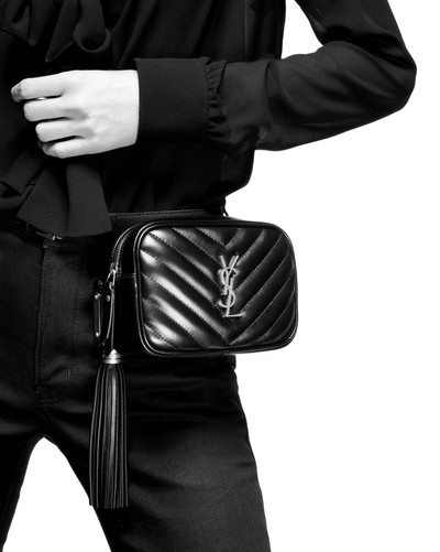 SAINT LAURENT lou belt bag in matelassé patent leather outlook