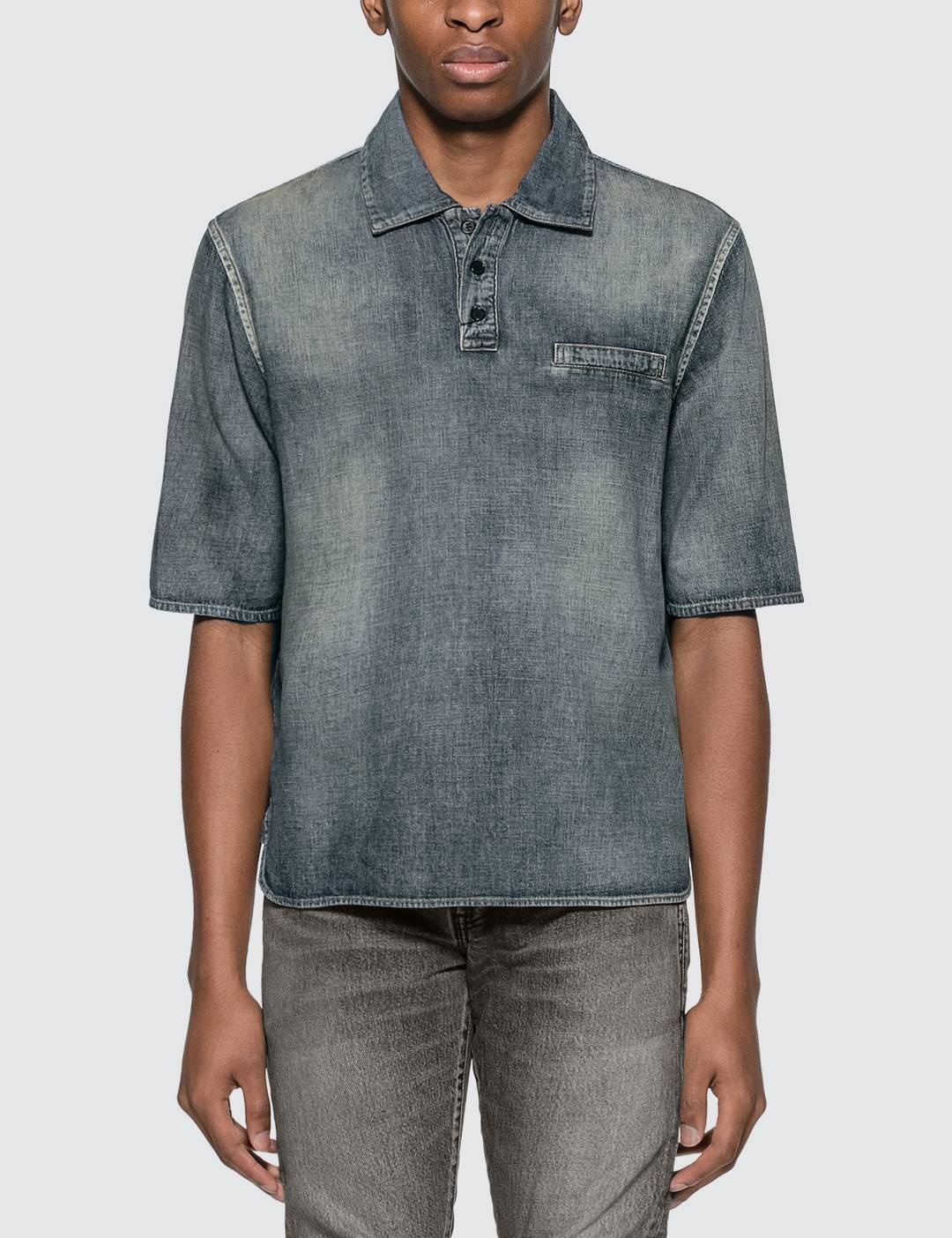 Denim Polo Shirt - 1