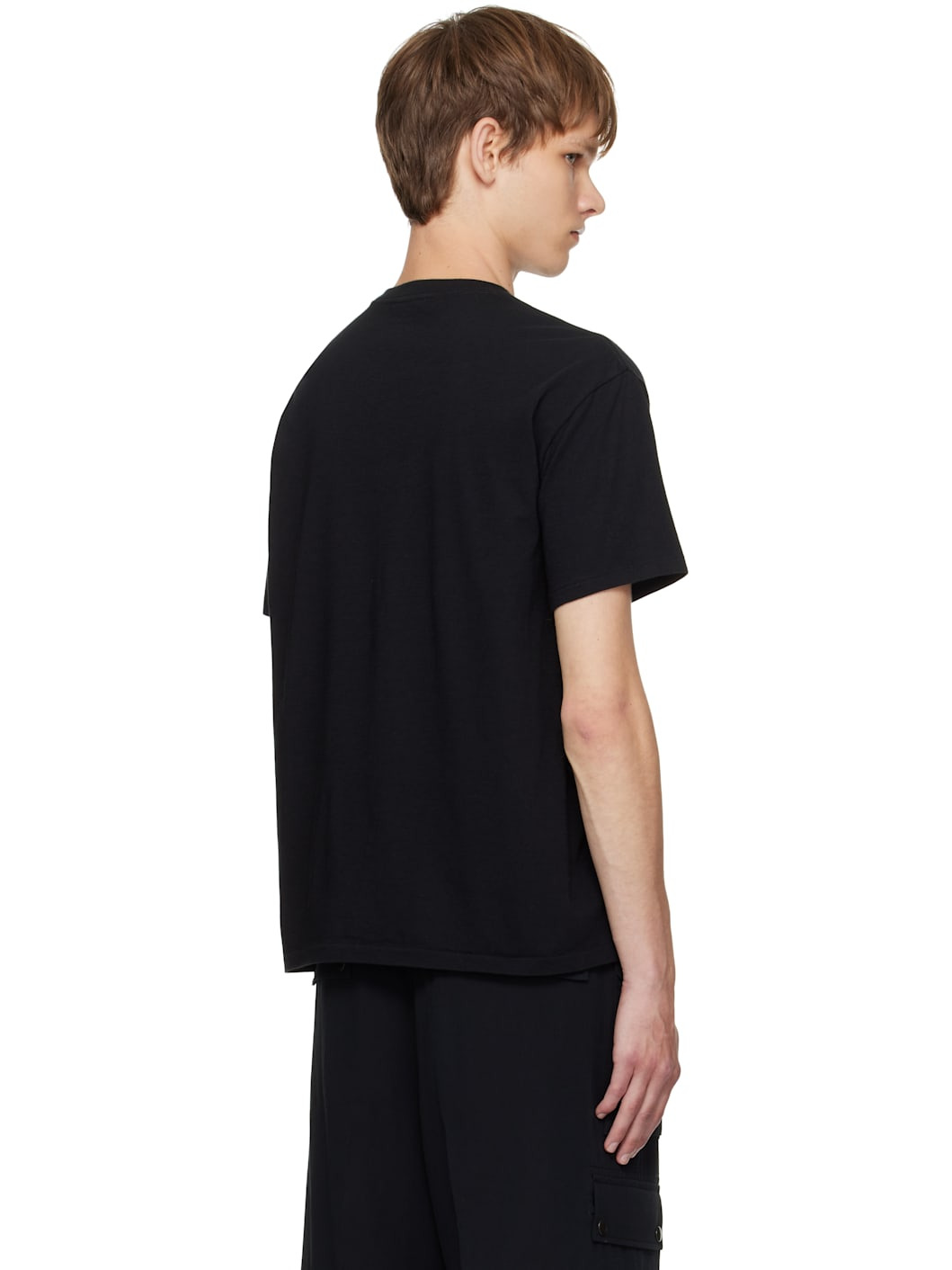Black Seamless Crew Neck T-shirt - 3