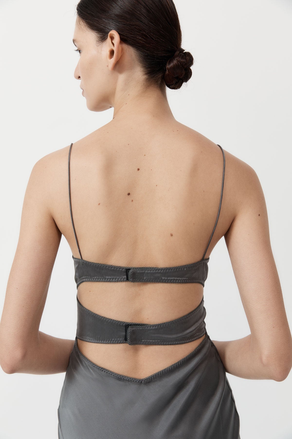 Soft Silk Bra Bias Slip - Pewter Grey - 4