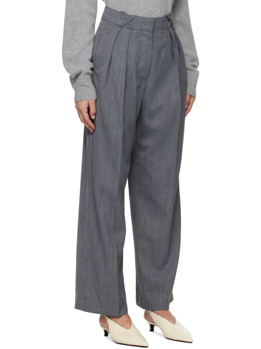 Gray Tailored Trousers - 2