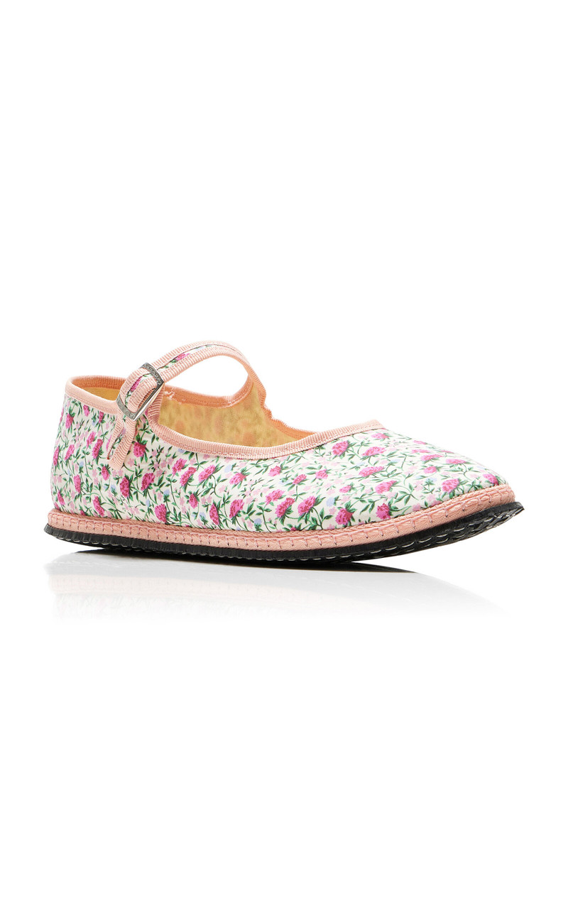 ViBi Venezia Exclusive Riviera Floral Canvas Mary Jane Flats pink outlook