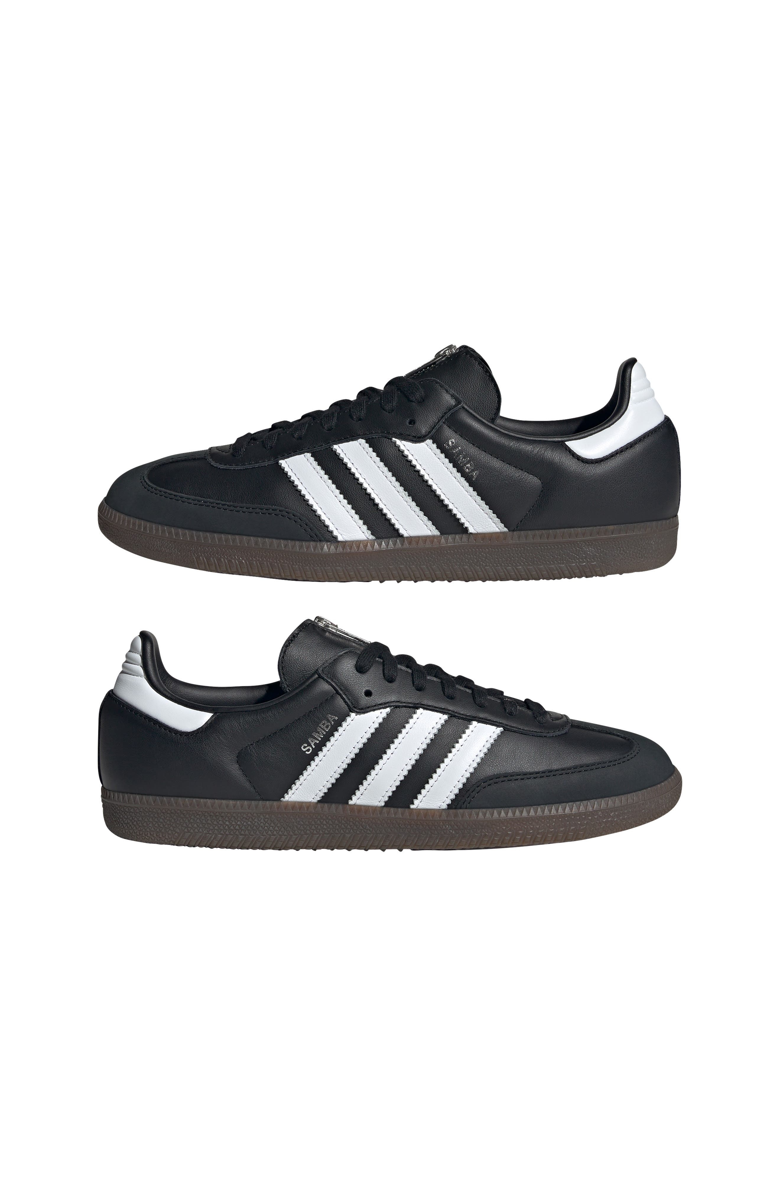 adidas x Jeremy Scott Samba OG Sneaker in Black/White/Gum at Nordstrom - 8