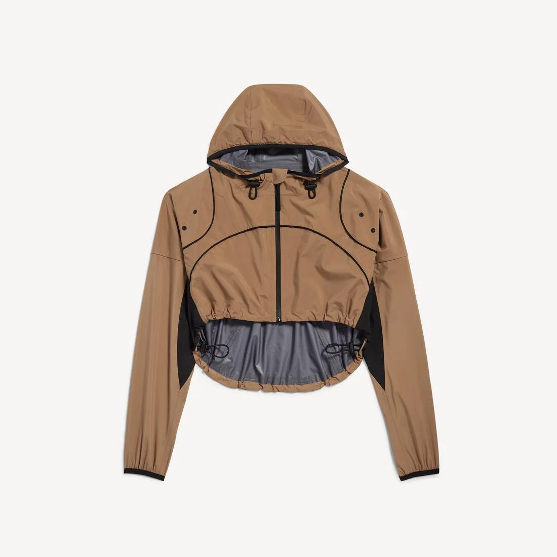 Women's Techwear Cropped Jacket in Camel - 1