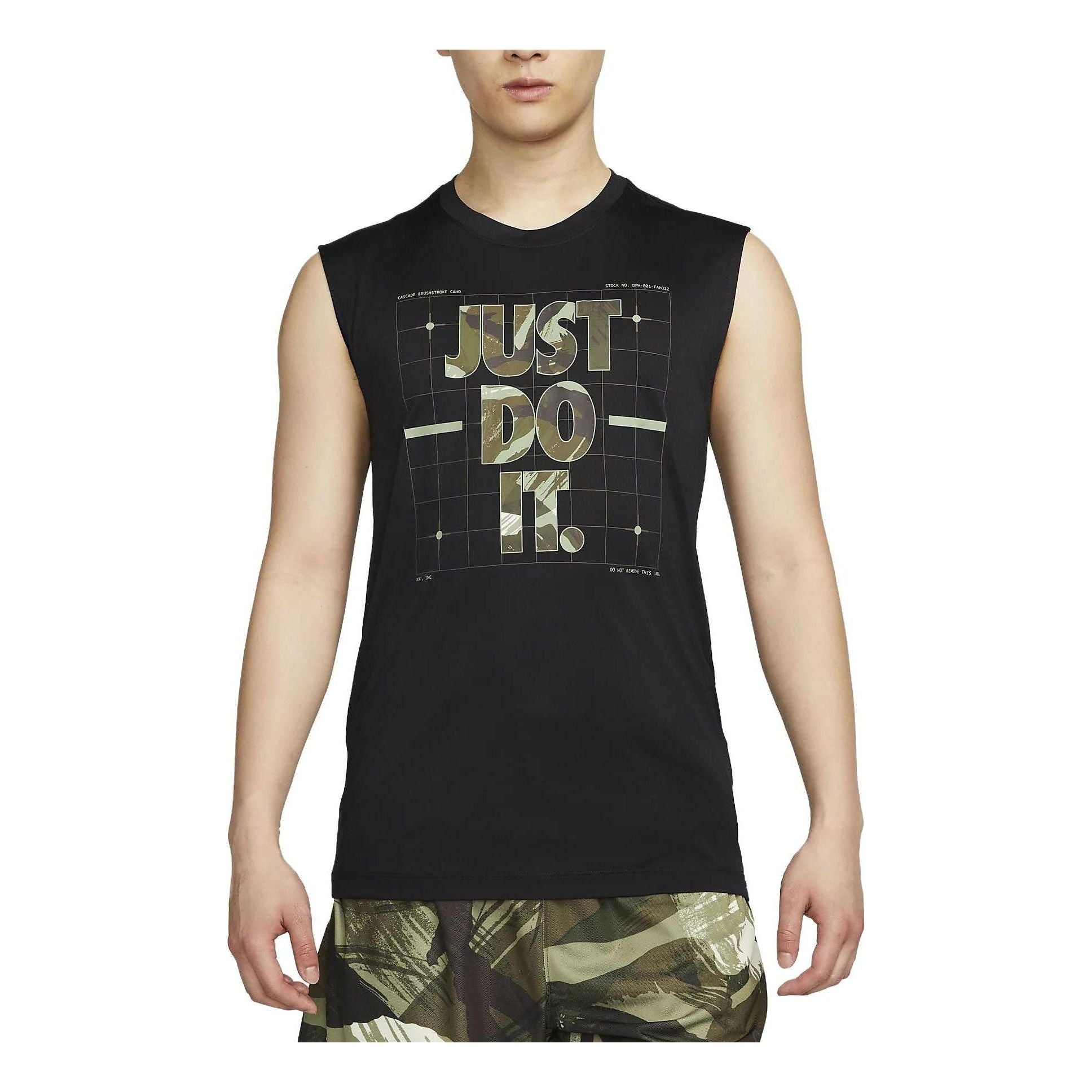 Nike Dri-FIT Men's Camo Sleeveless T-Shirt 'Black' FJ2449-010 - 1