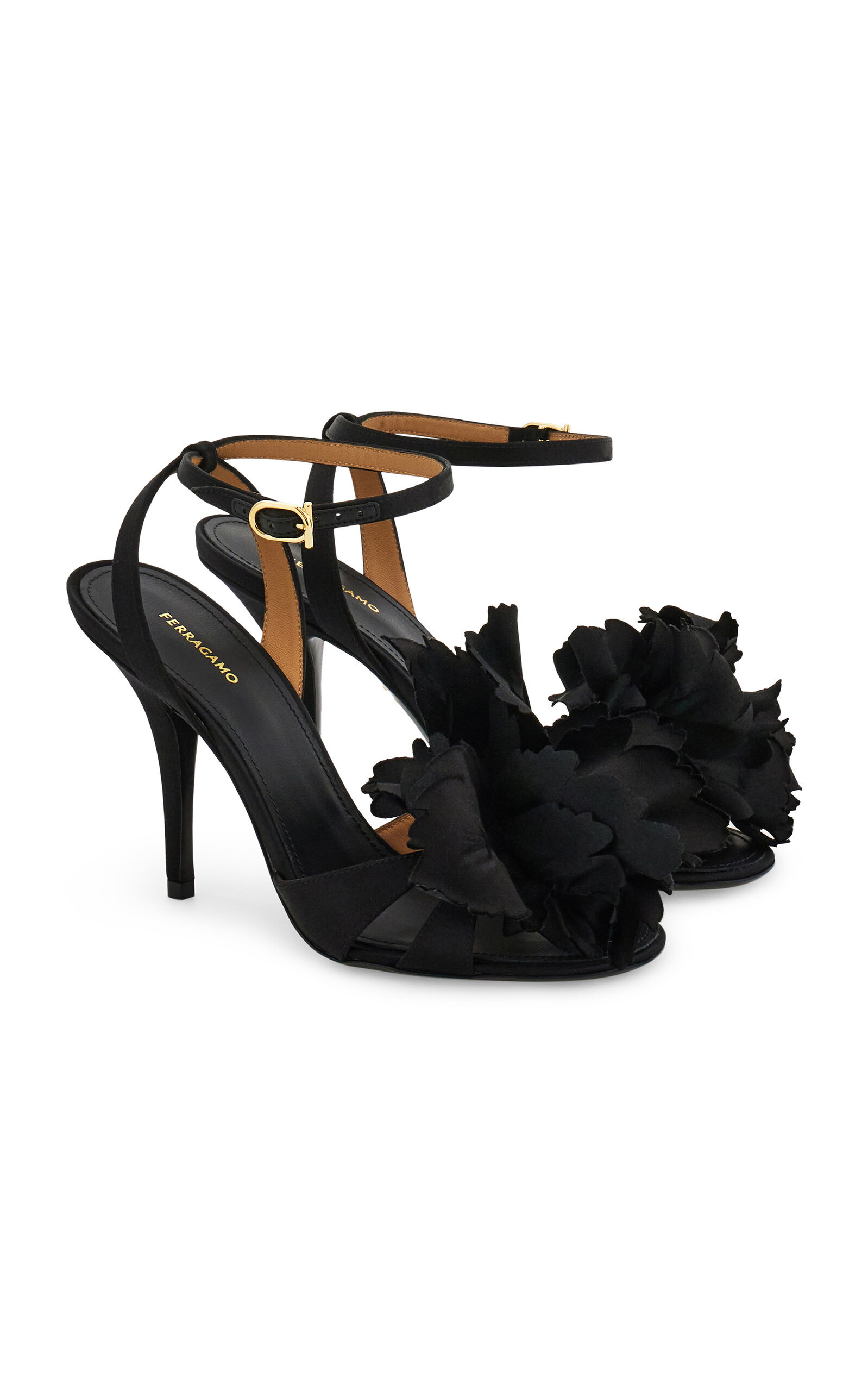 Ghilly Flower-Detailed Leather Sandals black - 4