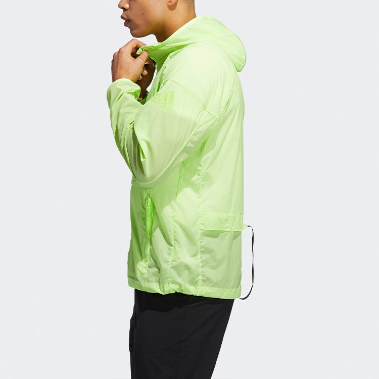 Men's adidas Sports Stylish Hooded Jacket Green FT2780 - 5