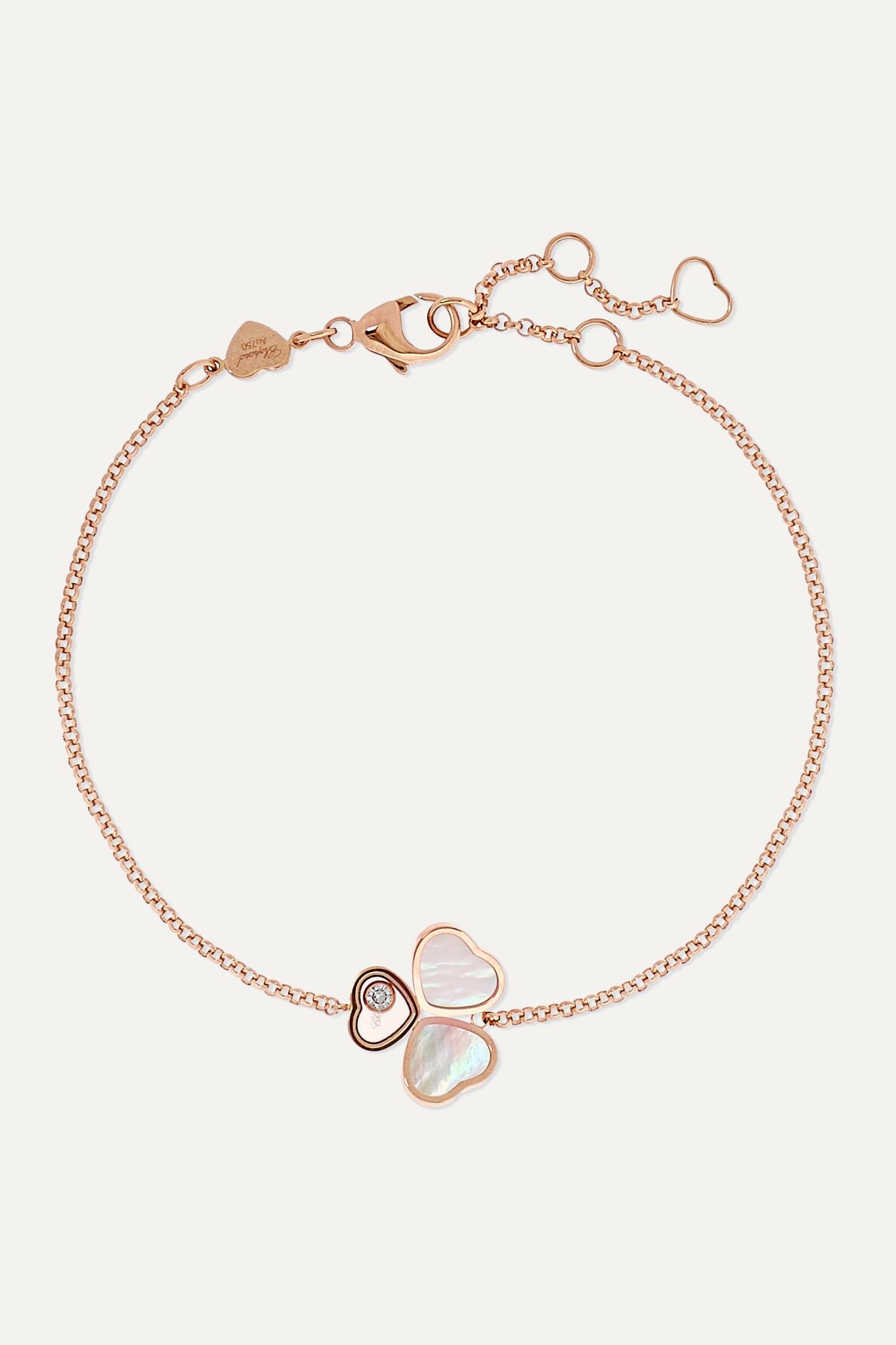 Happy Hearts Wings 18-karat rose gold, mother-of-pearl and diamond bracelet - 1