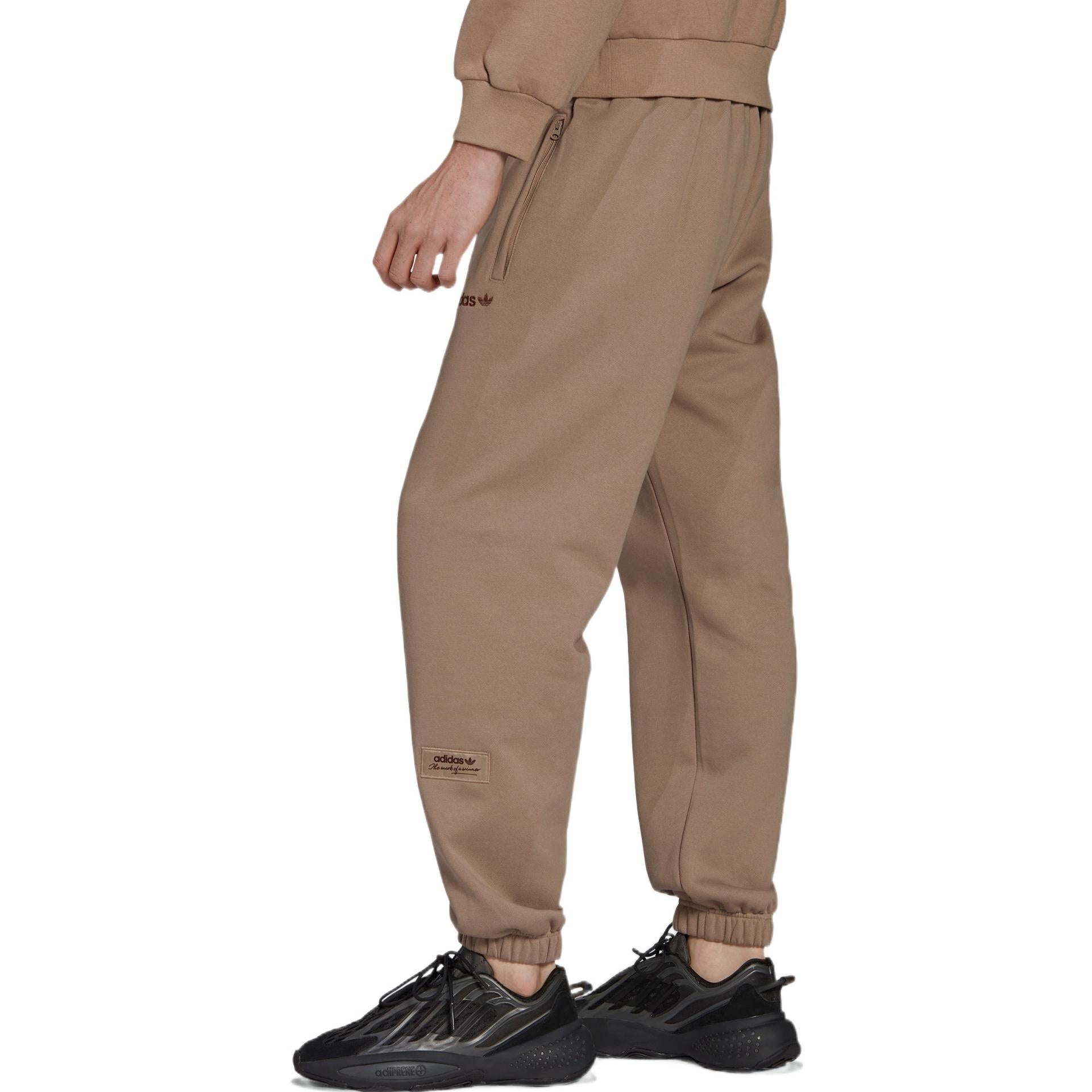 Men's adidas originals Embroidered Logo Bundle Feet Sports Pants/Trousers/Joggers Brown HM2669 - 4