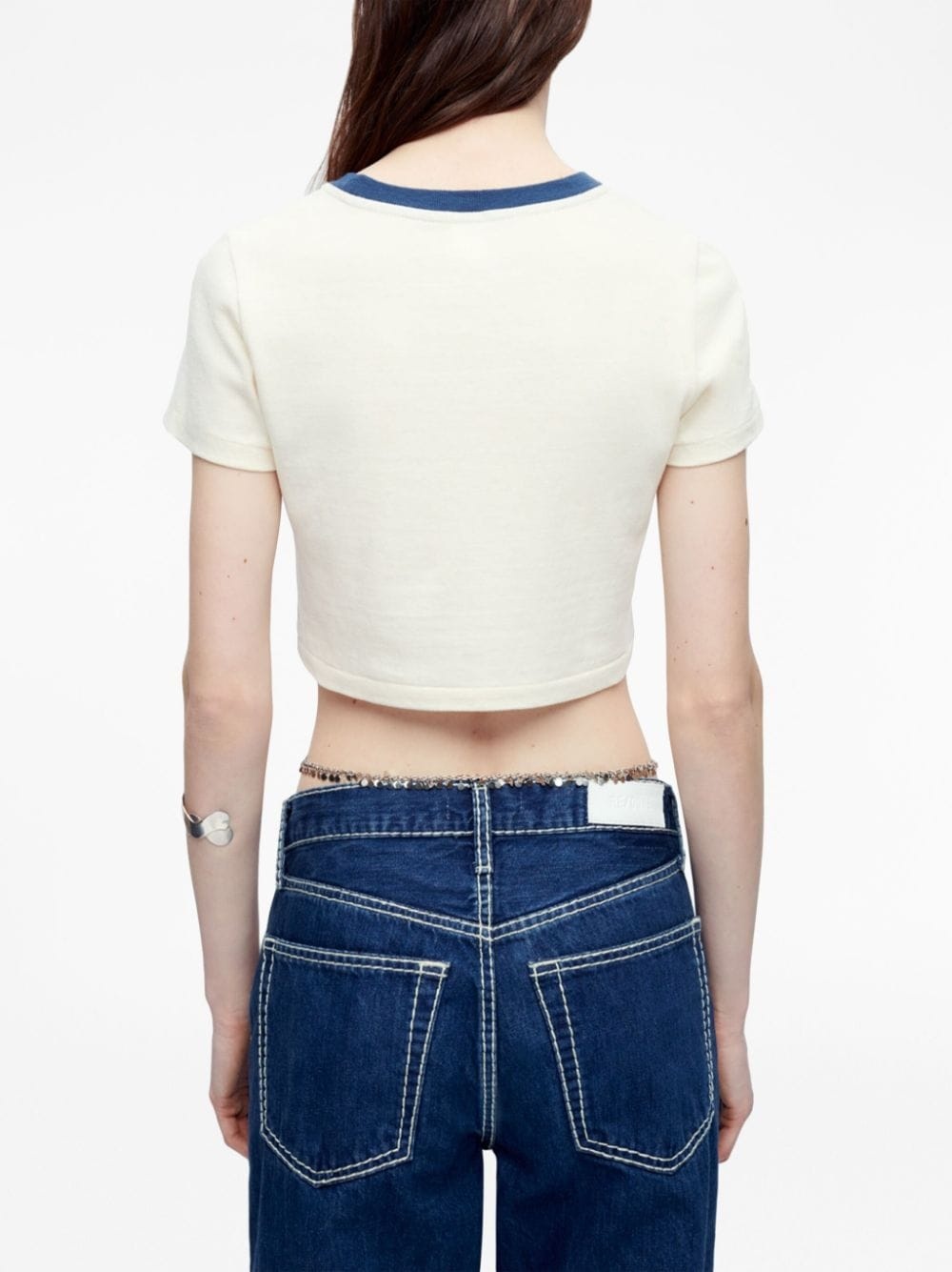 RE/DONE heritage cotton cropped graphic T-shirt | REVERSIBLE