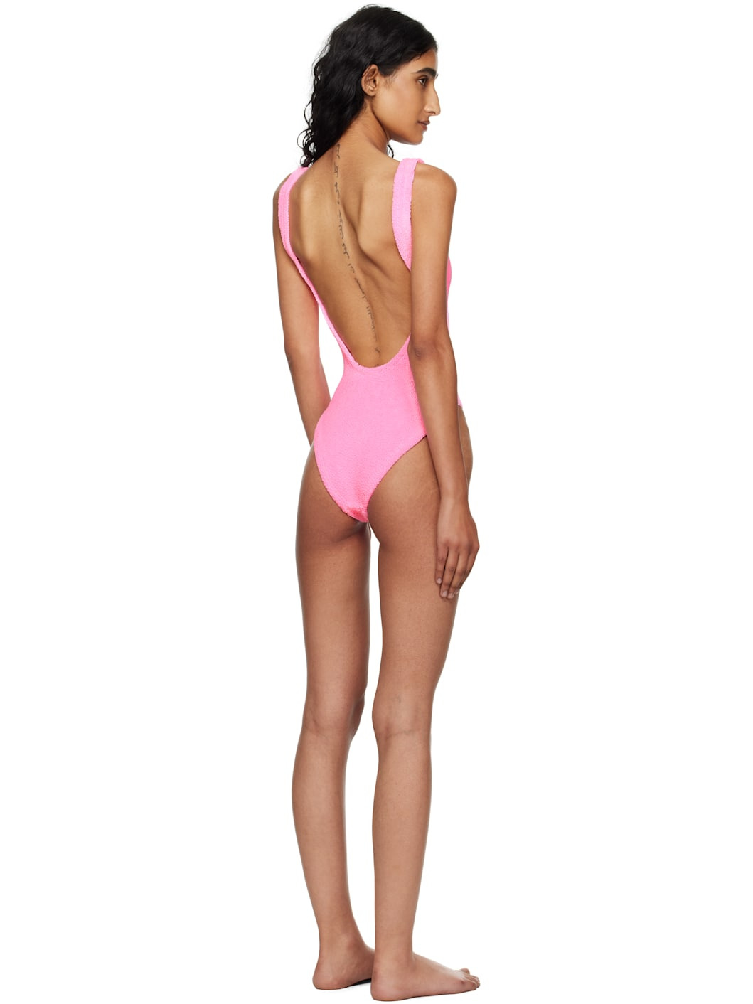 Pink Square Neck Swimsuit - 3