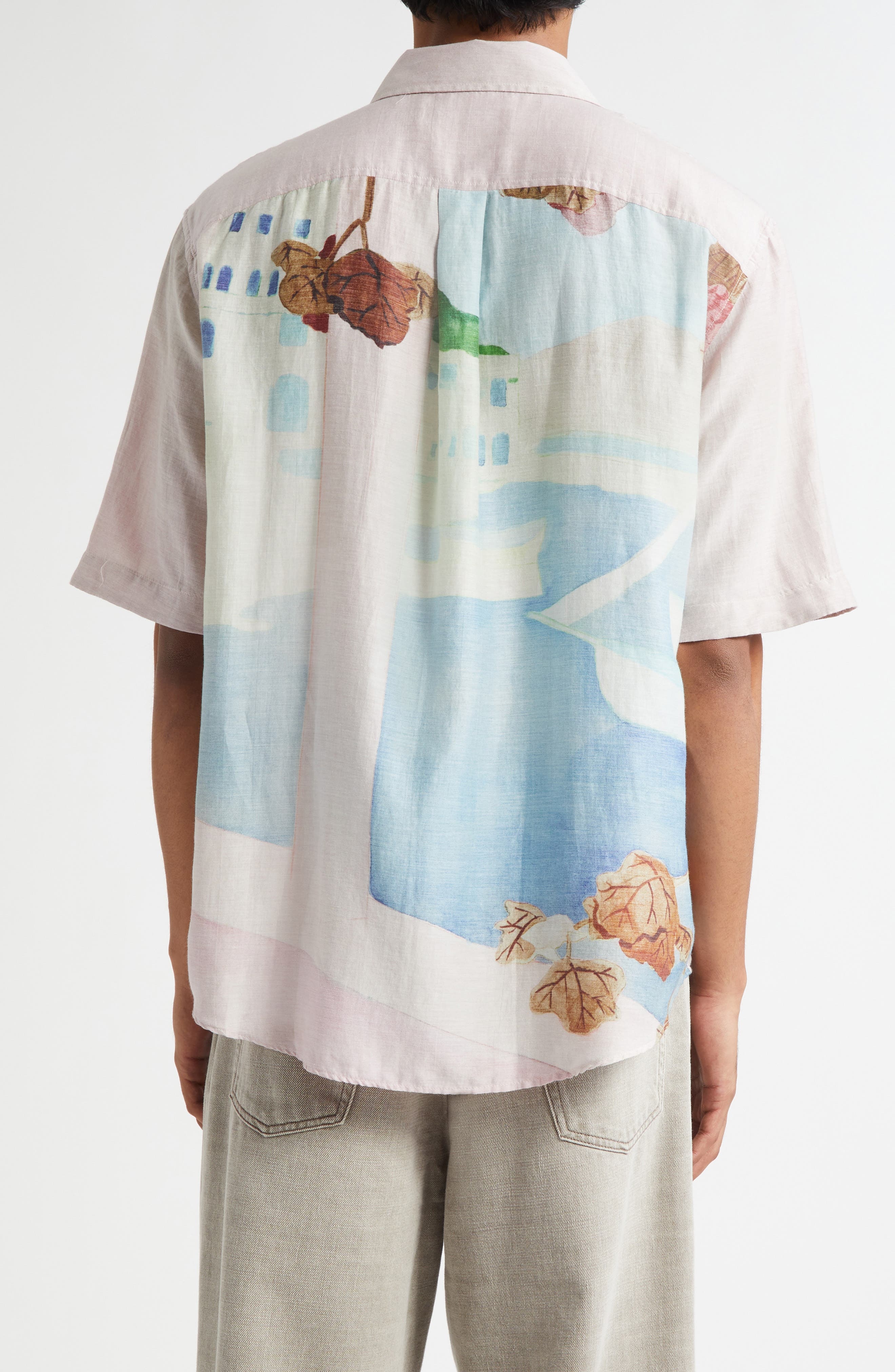 OUR LEGACY Beyond Cotton & Silk Button-Up Shirt in Marina Vista Print Cotton Silk at Nordstrom - 3