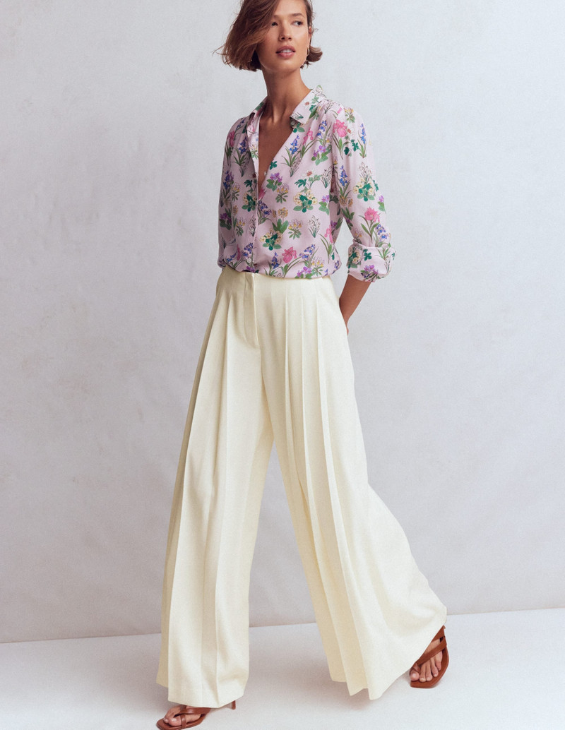 Regent Wide Leg Pants-Ivory 2