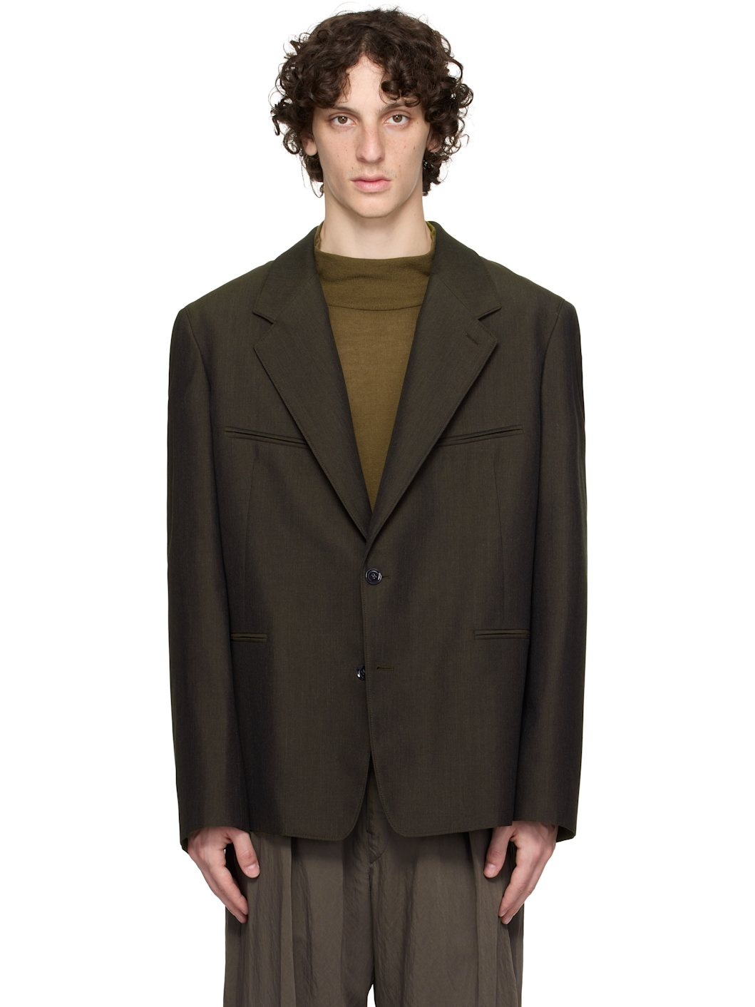 Brown Tailored SB Blazer - 1