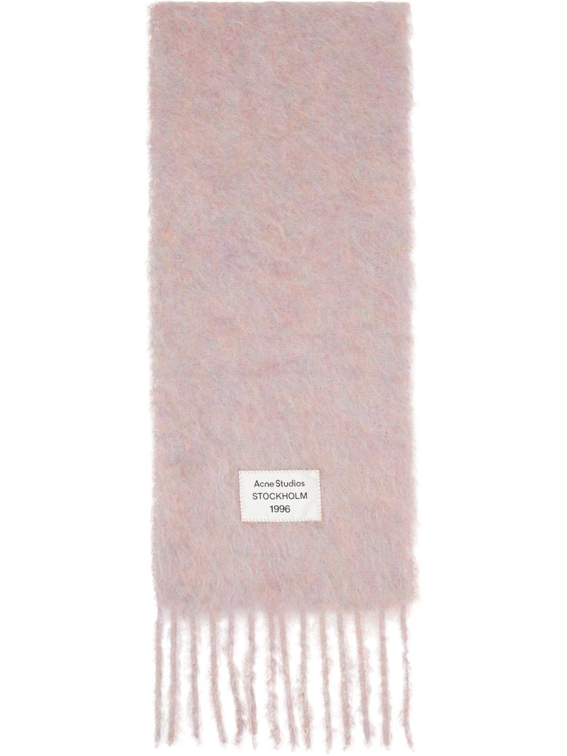 Pink Mohair & Wool Scarf 1