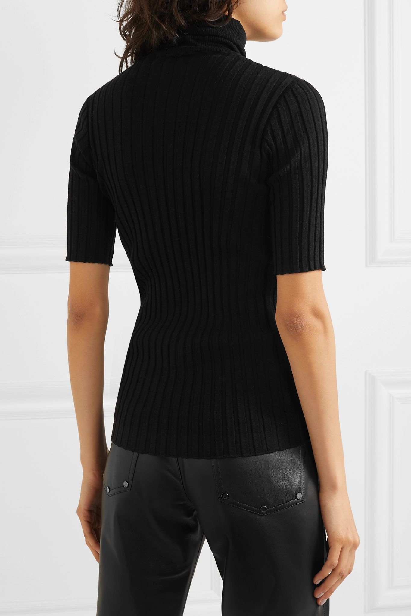 Ribbed merino wool-blend turtleneck sweater  - 4