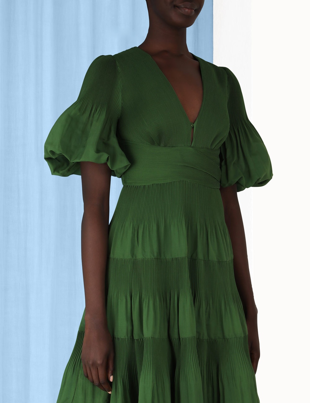 Lanetta | Pleated Midi Dress - Navy