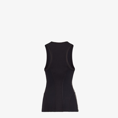 FENDI Black stretch jersey tank top outlook