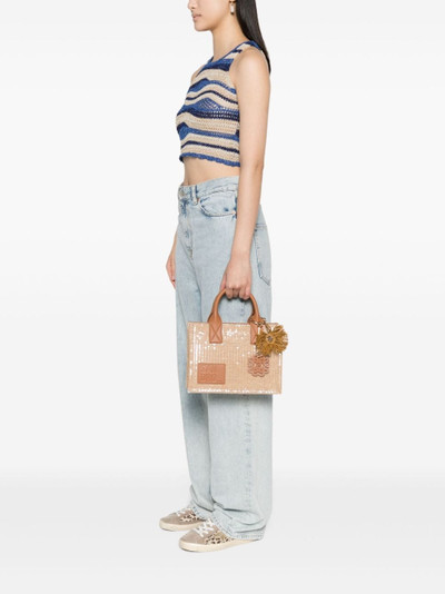 Sandro Kasbah logo-patch sequin-embellished mini bag outlook