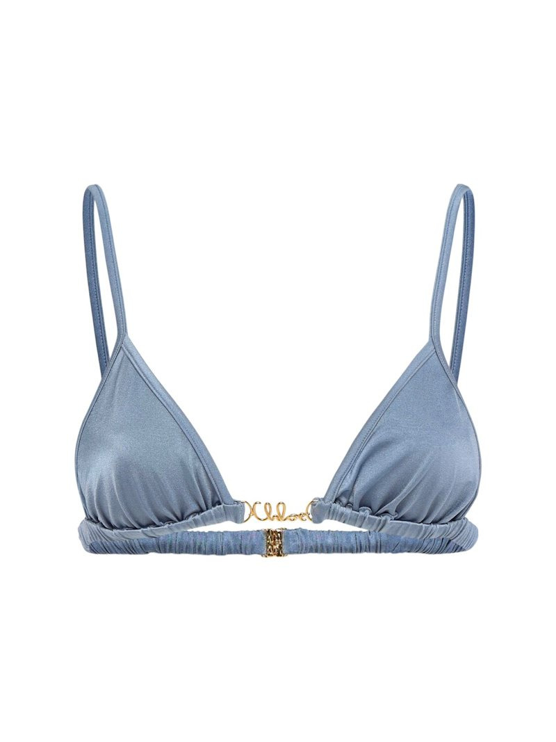Nylon triangle bikini top - 1