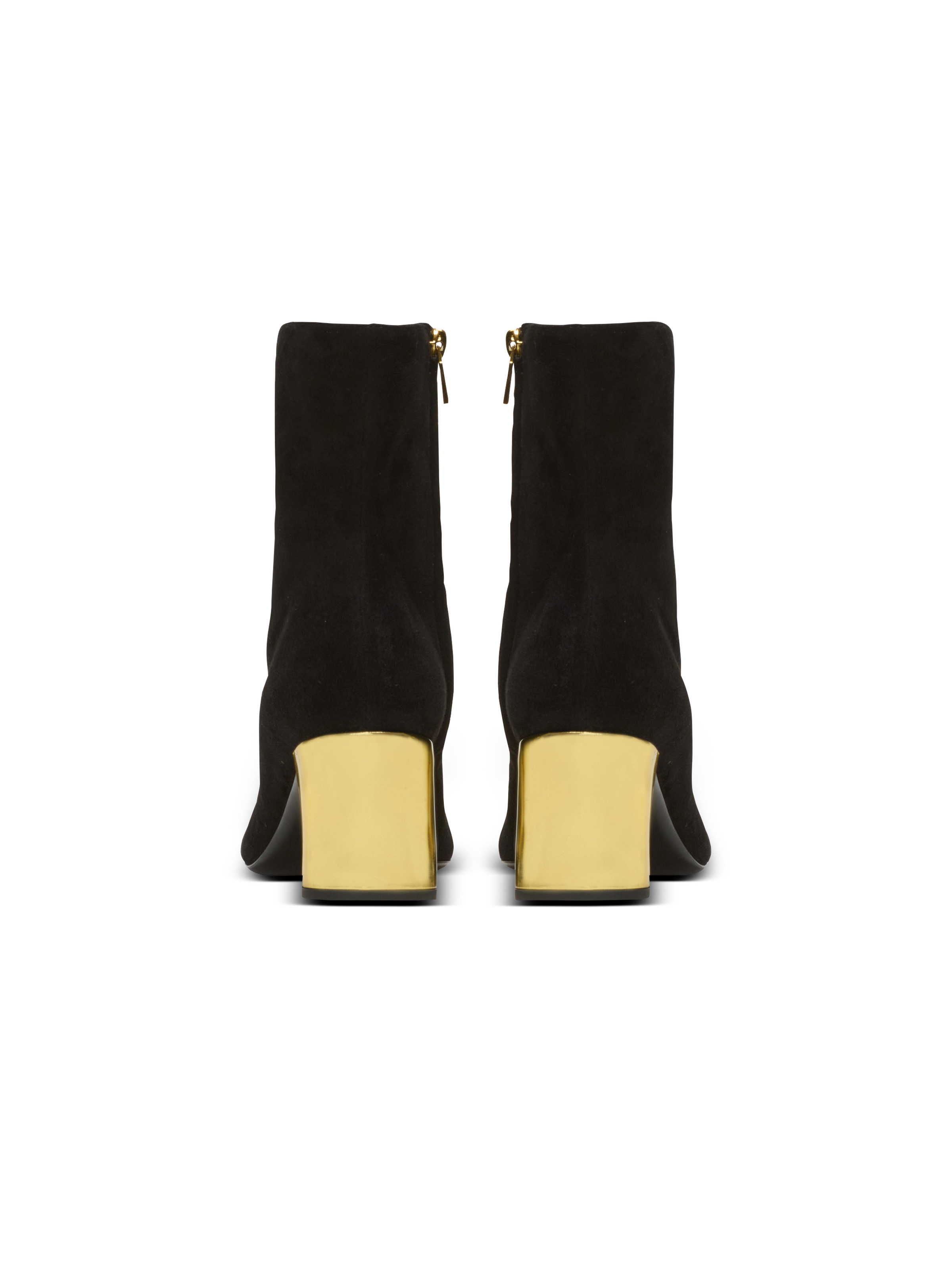 Edna ankle boots in suede and mirrored leather - 4