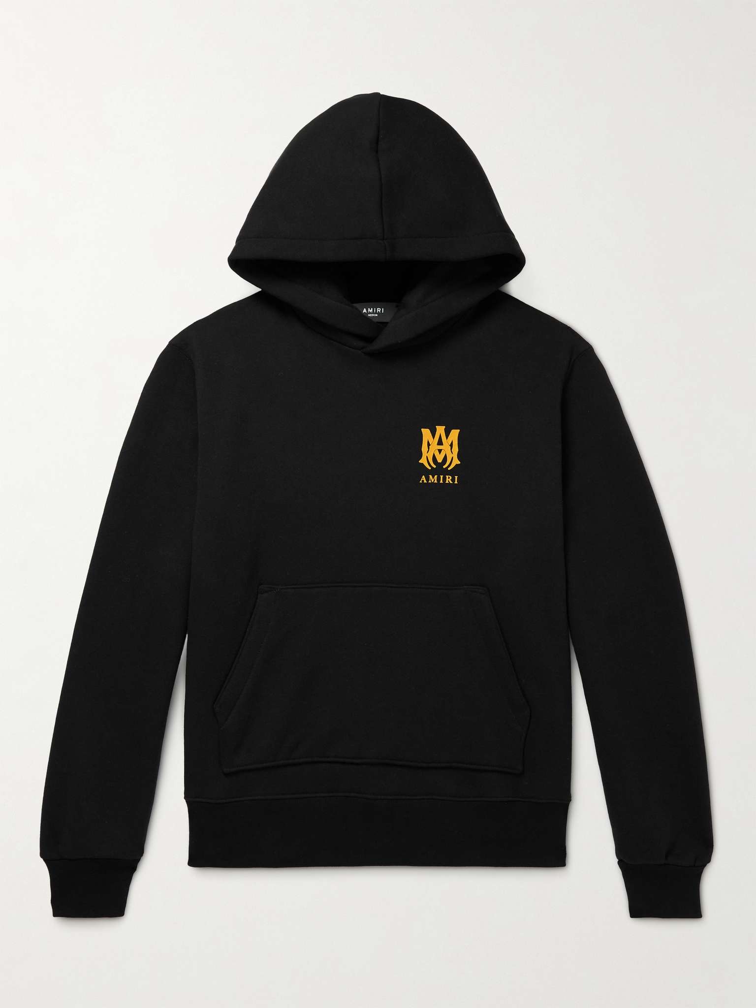 M.A. Logo-Print Brushed Cotton-Jersey Hoodie - 1