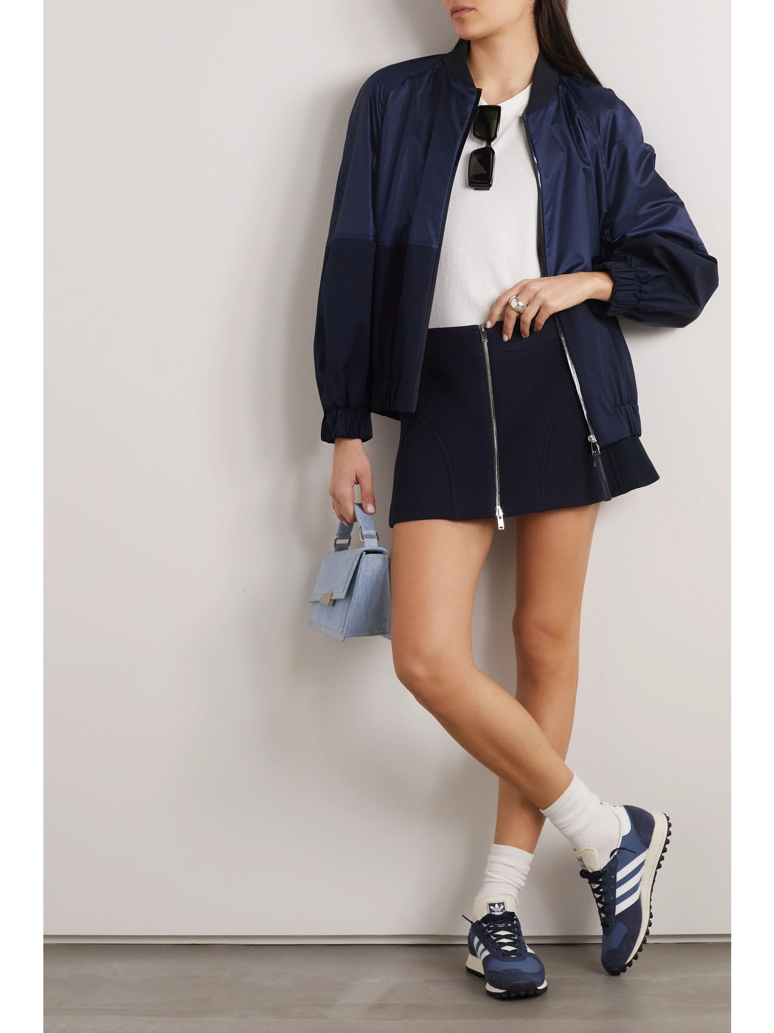 Gobie satin and cotton-blend twill bomber jacket Navy - 2