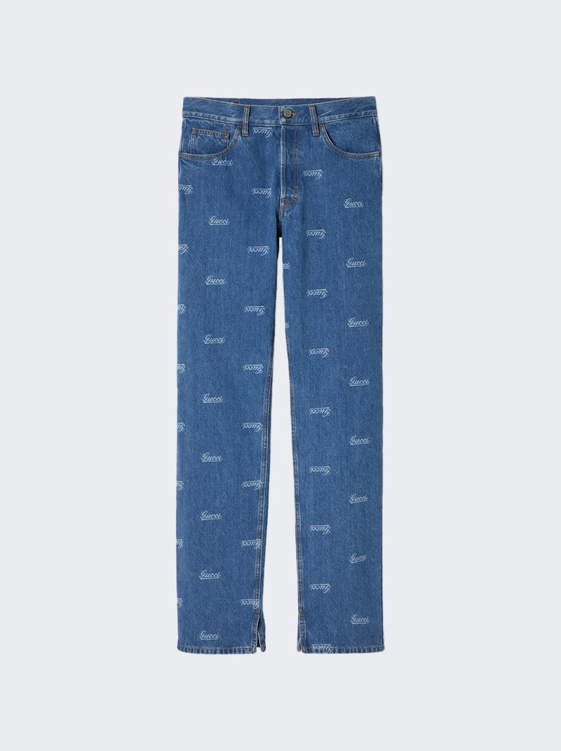 logo-print jeans - 1