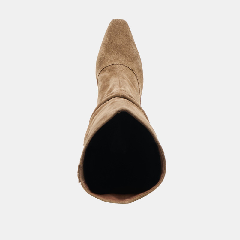 LOUSA WIDE CALF BOOTS OLIVE SUEDE 8