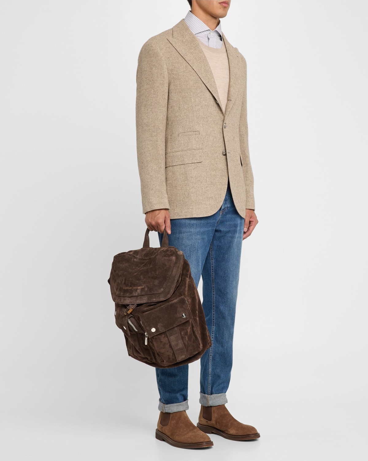 Men's Suede Zaino Leisure Backpack - 6