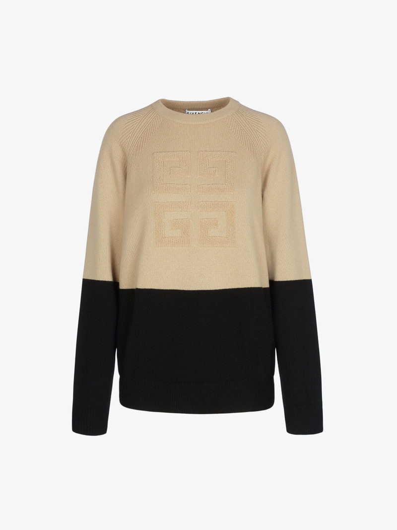 Two tone sweater in cashmere with 4G emblem 1