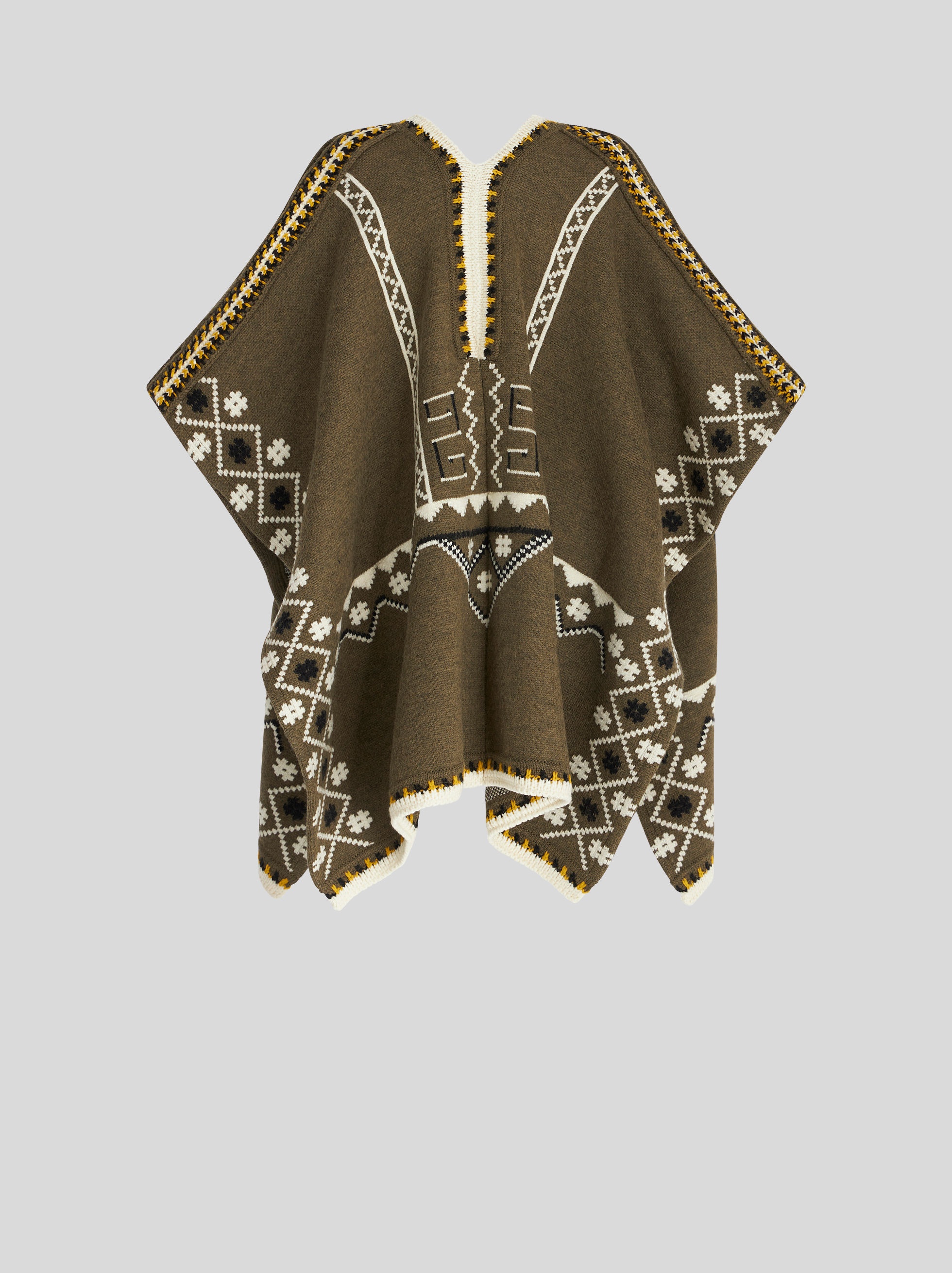 GEOMETRIC DESIGN JACQUARD CAPE - 2