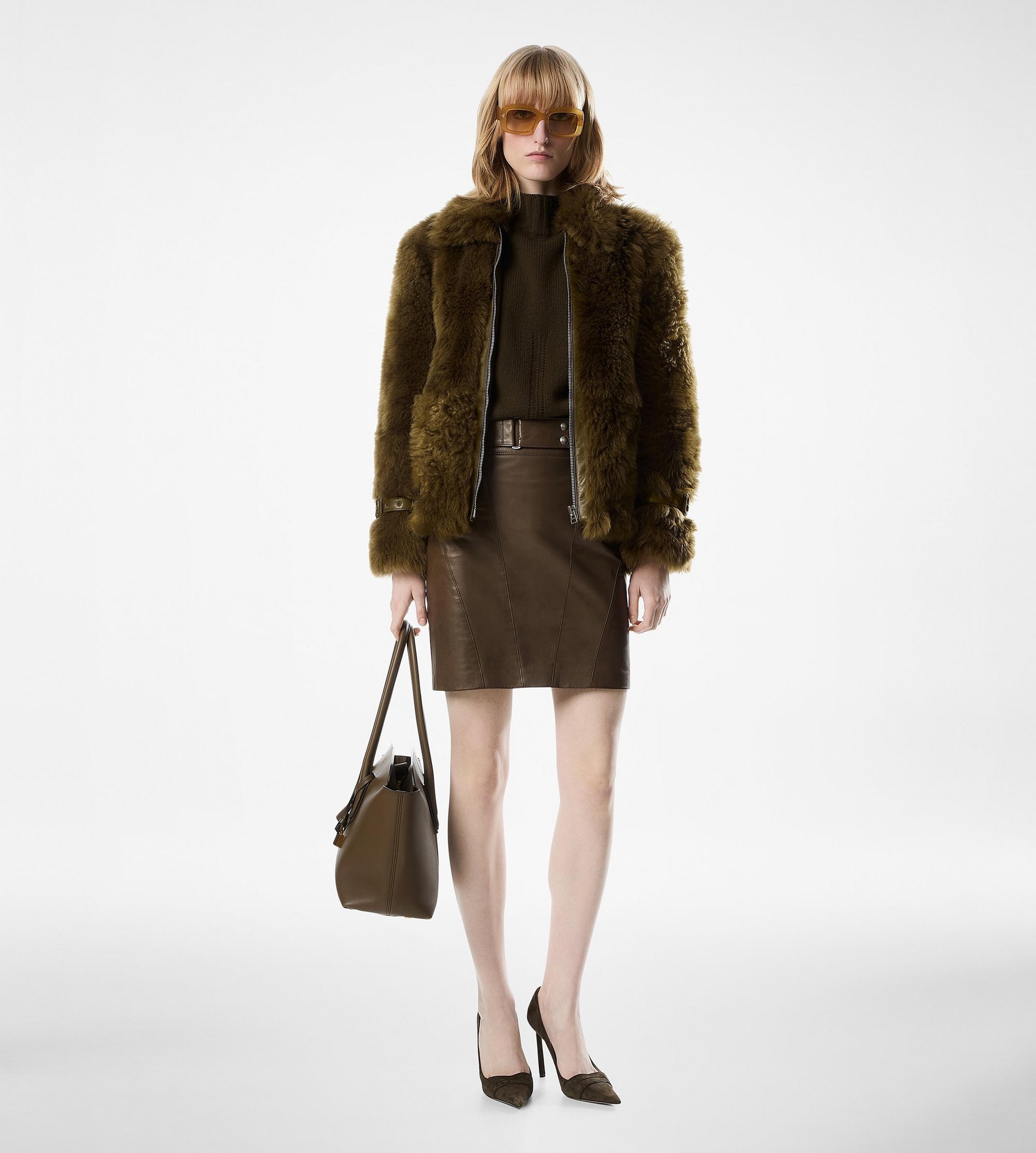 SHEARLING BLOUSON WITH LEATHER DETAILS - 3