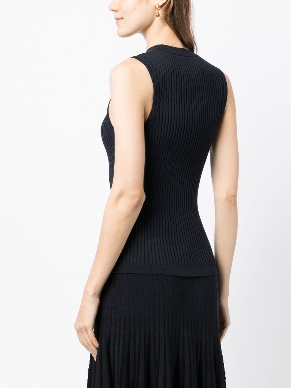 sleeveless ribbed-knit top - 4