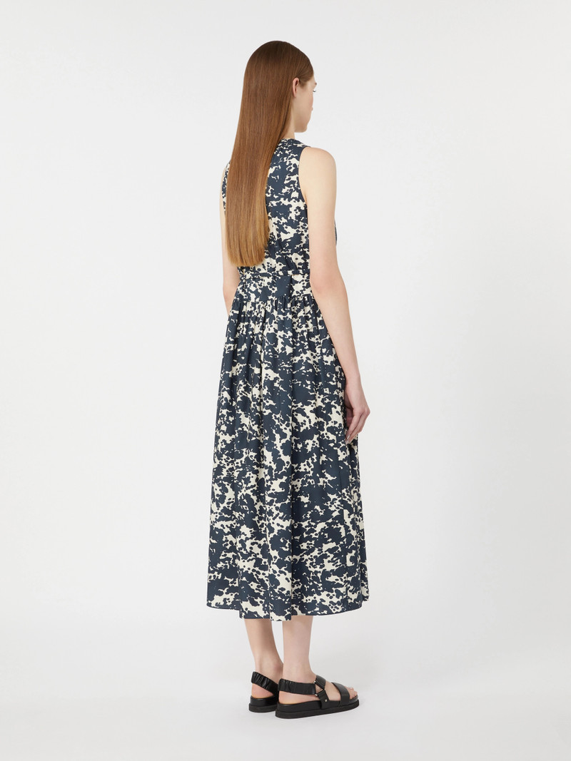 TERESA Printed cotton dress with belt - ULTRAMARINE 4